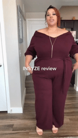 Review of product Sandra Jumpsuit in Maroon (Curve)