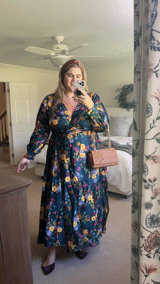 Review of product The maxey maxi wrap dress in birds and bees