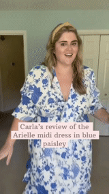 Review of product Arielle Tie Front Midi Dress in Paisley